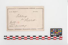 Etiketten zu Bronzegürtelblech (NHMW-PRAE-023935)